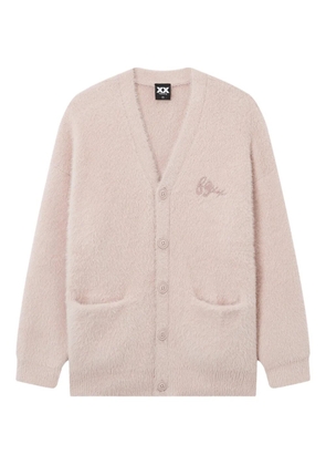 FINGERCROXX logo-embroidery cardigan - Pink