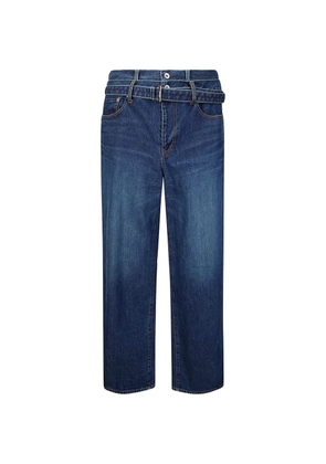sacai belted denim jeans - Blue