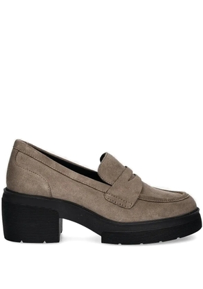 Geox 70mm penny-strap platform loafers - Brown