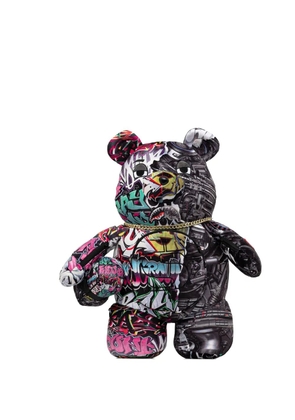 Sprayground graffiti-print bear-shape backpack - Black