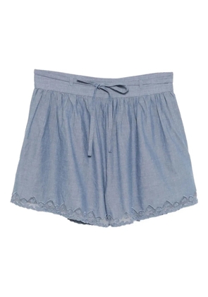 Ulla Johnson Elowen lace-trimmed gathered shorts - Blue