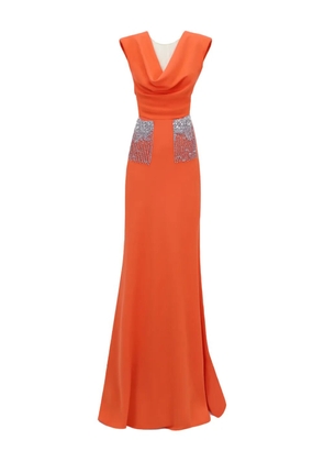 Gemy Maalouf cowl-neckline dress - Orange