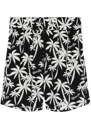 Mauna Kea palm tree-print drawstring track shorts - Black