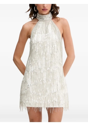 Retrofete Tori halter-neck embellished mini dress - White