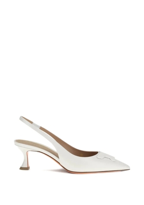 Santoni buckle slingback pumps - White