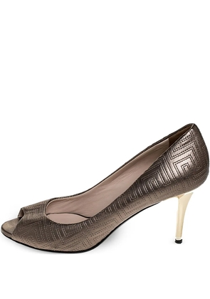 Versace Pre-Owned 80mm embroidered pumps - Brown