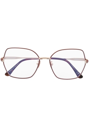 TOM FORD Eyewear side logo-plaque detail glasses - Gold