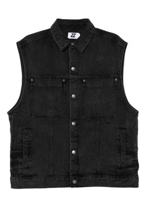 izzue logo-embroidered denim jacket - Black