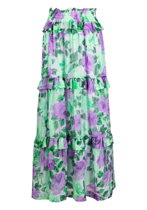 P.A.R.O.S.H. high-waisted graphic-print skirt - Purple