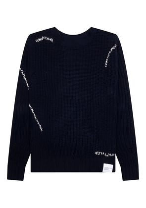 Neighborhood stitch-detail crew-neck sweater - Blue