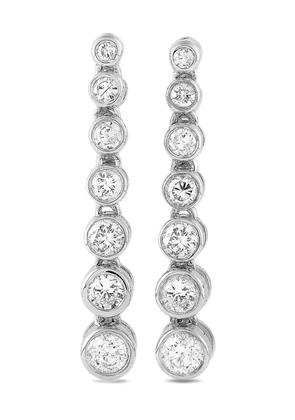 LB Exclusive 14K white gold diamond drop earrings - Silver
