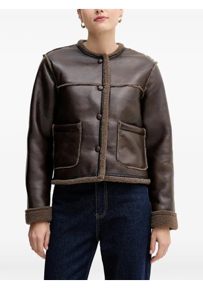 Hoss Intropia buttoned shearling jacket - Brown