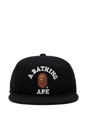 A BATHING APE® College logo-detailed wool cap - Black