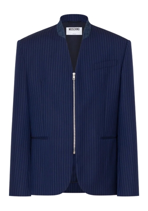 Moschino pinstripe zip blazer - Blue