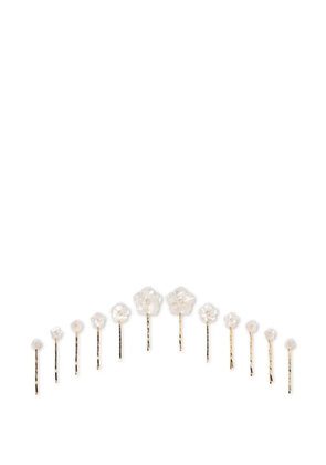 Jennifer Behr Geneva Bobby pin set - White