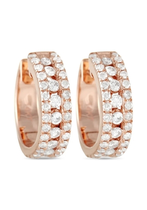 LB Exclusive 14kt rose gold diamond hoop earrings - Pink