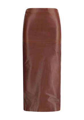 Petar Petrov leather pencil skirt - Brown