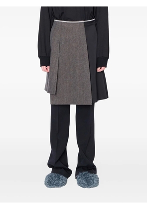 Kolor pearl-embellished pleated skirt - Brown