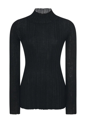 Rosetta Getty plisse turtleneck sweater - Black