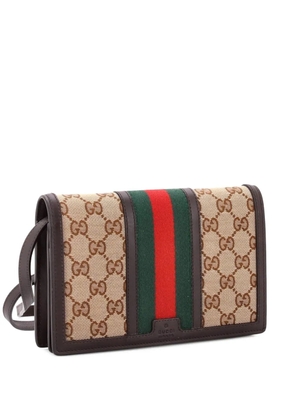 Gucci Pre-Owned Web Wallet on Strap GG Canvas Small crossbody bag - Brown