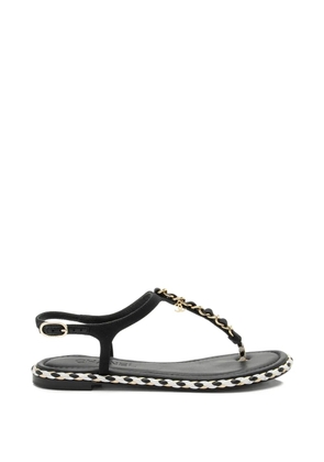 CHANEL Pre-Owned chain-detail sandals - Black