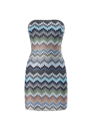 Missoni chevron strapless mini dress - Blue