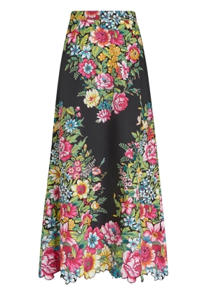 ETRO floral-print cotton maxi skirt - Black