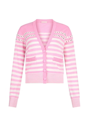LIU JO striped jewel- appliqué cardigan - Pink