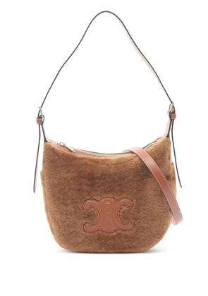 Celine Pre-Owned 2018-2025 Small Shearling Cuir Triomphe Heloise Bag crossbody bag - Brown