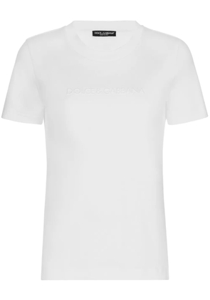 Dolce & Gabbana logo-embossed cotton T-shirt - White