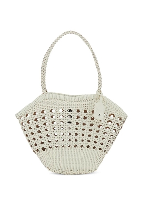 Osoi Lip braided openwork shoulder bag - White
