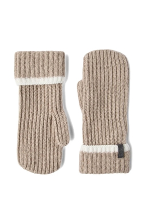 Brunello Cucinelli ribbed-knit gloves - Brown