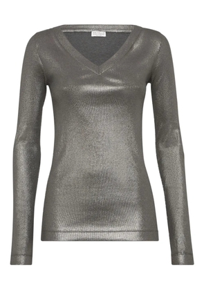 Brunello Cucinelli v-neck T-shirt - Grey