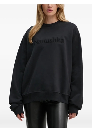 Nanushka embossed crew neck T-shirt - Black