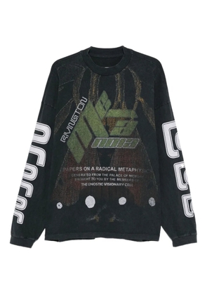RRR123 graphic-print long-sleeve T-shirt - Black