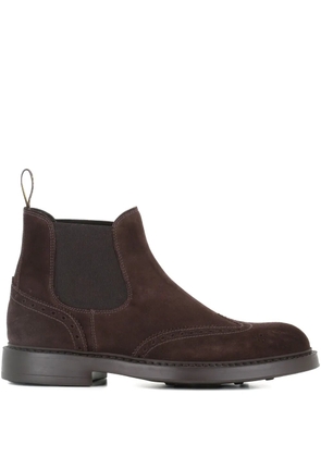 Doucal's suede brogue boots - Brown