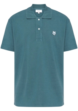 Maison Kitsuné Bold Fox head patch comfort polo shirt - Blue