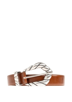 IRO twisted-buckle leather belt - Brown