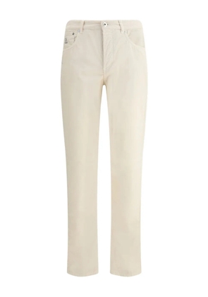Brunello Cucinelli corduroy straight trousers - White