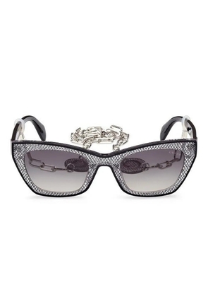 GUESS EYEWEAR chain-embellished cat-eye sunglasses - Black