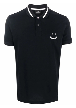 PS Paul Smith Happy logo-print polo shirt - Black
