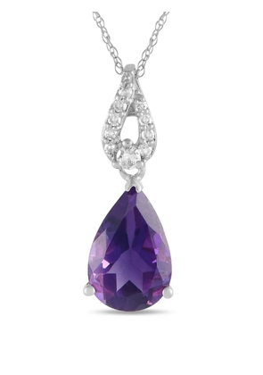LB Exclusive 14kt white gold diamond and amethyst necklace