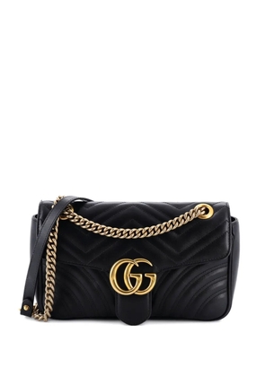 Gucci Pre-Owned GG Marmont Flap Bag Matelasse Leather Medium shoulder bag - Black
