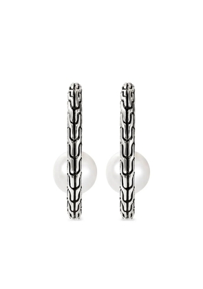 John Hardy JH Essential pearl hoop earring - Silver