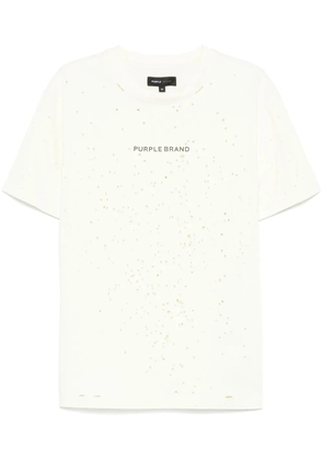 Purple Brand ripped T-shirt - White
