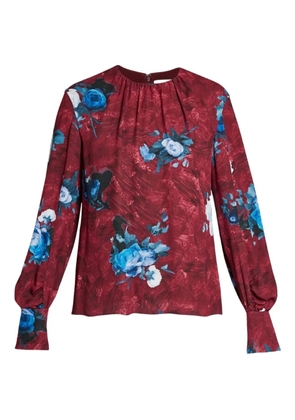 ERDEM floral-print long-sleeve blouse - Red
