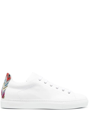 Missoni zigzag-trimmed leather sneakers - White