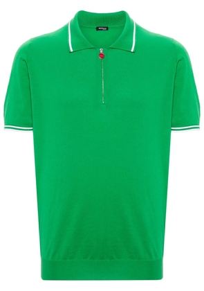Kiton striped-edge cotton polo shirt - Green