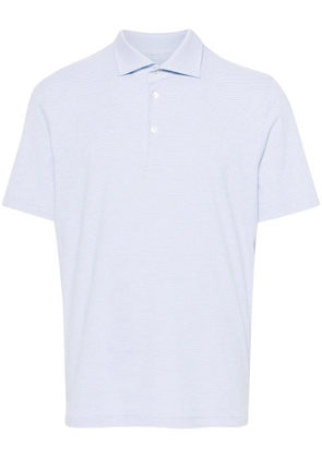 Fedeli Zero striped jersey polo shirt - Blue