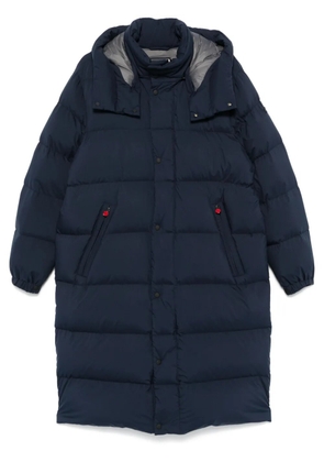 Kiton hooded puffer coat - Blue